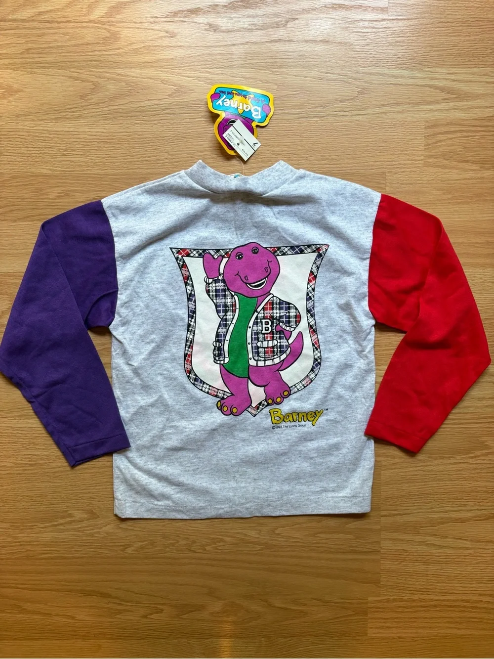 Vintage 1993 Barney Kids Long Sleeve Tee